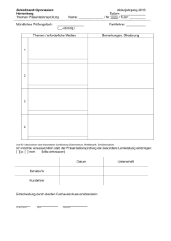 Formblatt Präsentationsprüfung - Schickhardt