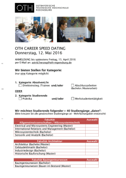 Anmeldeformular - OTH Regensburg