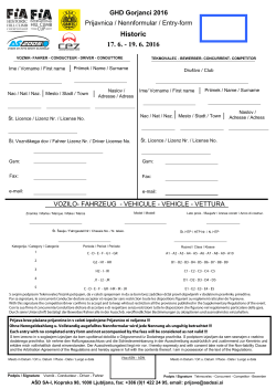 Entry form 2016 Historic
