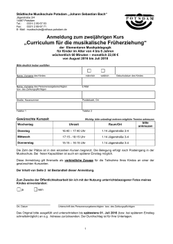 Anmeldung Curriculum - Landeshauptstadt Potsdam