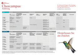 Spendeninformationen - Chorcampus Salzburg Salzburger Bachchor