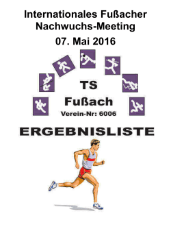 Internationales Fußacher Nachwuchs-Meeting 07. Mai 2016