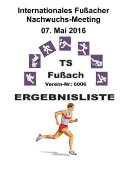 Internationales Fu&szlig;acher Nachwuchs-Meeting 07. Mai 2016