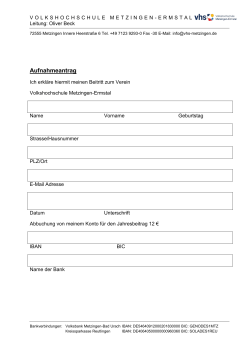 Mitgliedsantrag (ca. 83 KB) - vhs Metzingen