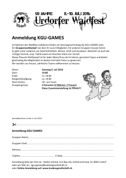 Anmeldetalon für die KGU-Games