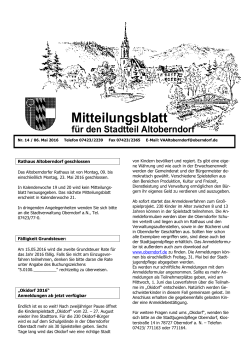 Mitteilungsblatt Nr. 14 - 06.05. - in der Stadt Oberndorf am Neckar