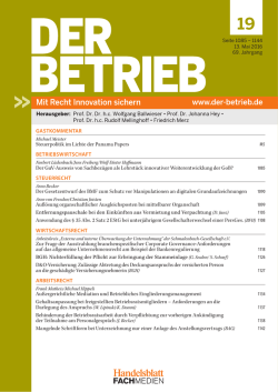 Heft 19 - Der Betrieb