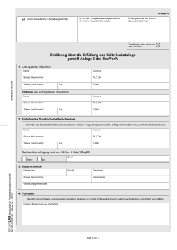 Anlage 1a - Erkl&auml;rung &uuml;ber die Erf&uuml;llung des Kriterienkatalogs
