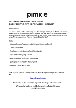 Wir suchen für unseren Store im A10 Center in Wildau SALES