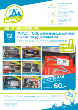 Flyer Impact Tool - Aurena Auktionen GmbH