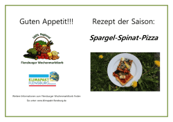 Guten Appetit!!! Rezept der Saison: