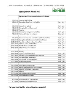 Partyservice Wahler wünscht guten Appetit !