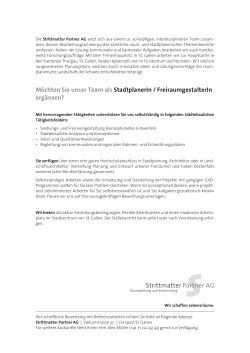 Stelleninserat - STRITTMATTER PARTNER AG