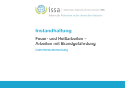 Feuer- und Heißarbeiten – Arbeiten mit Brandgefährdung