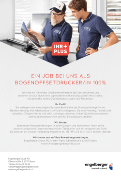 Drucktechnologe/in 100%