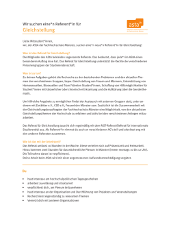 Referat f&uuml;r Gleichstellung_Ausschreibung