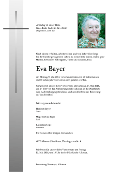Eva Bayer - Bestattung Neumayr