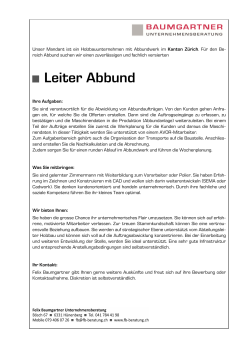 Leiter Abbund, Kanton Zürich – Baumgartner