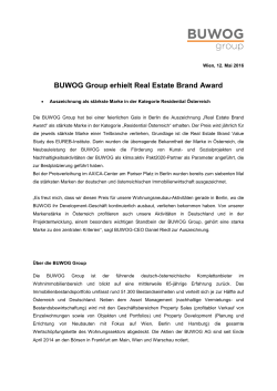 BUWOG Group erhielt Real Estate Brand Award - Boerse