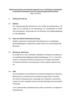 Stellenbeschreibung und Anforderungsprofil einer - NRW