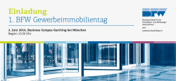 Einladung 1. BFW Gewerbeimmobilientag
