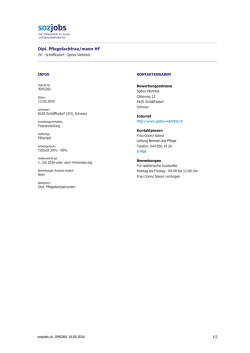 Dipl. Pflegefachfrau/mann HF