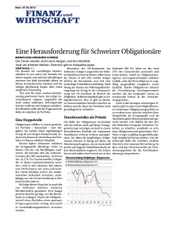 Eine Herausforderung für Schweizer Obligationäre