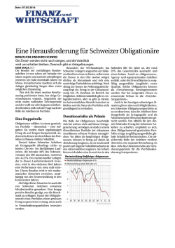 Eine Herausforderung f&uuml;r Schweizer Obligation&auml;re