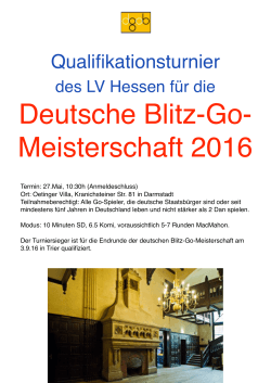 Blitz-Go-Meisterschafts-Quali Hessen - Deutscher Go-Bund