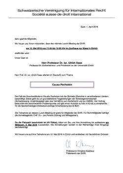 Informationen - Schweizerischen Vereinigung f&uuml;r internationales