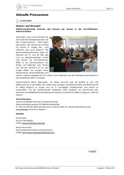 Humor auf Rezept? - Universit&auml;tsklinikum Jena
