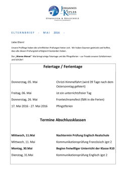 Elternbrief Mai 2016