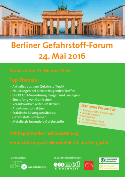 Berliner Gefahrstoff-Forum 24. Mai 2016