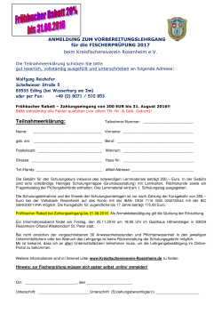Teilnahmeerklärung - Kreisfischereiverein Rosenheim eV