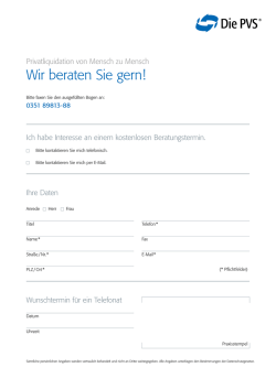 Wir beraten Sie gern! - Privatliquidation von Mensch zu Mensch
