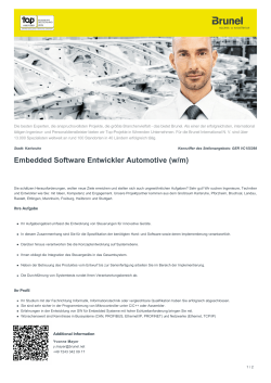 Embedded Software Entwickler Automotive Job in Karlsruhe