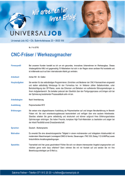 CNC-Fräser / Werkezugmacher