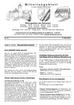Aktuelles Mitteilungsblatt - in der Stadt Oberndorf am Neckar