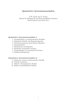 Quantitative Systemwissenschaften - Karl-Franzens