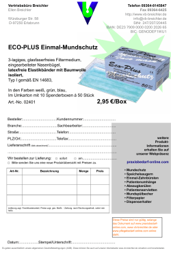 ECO-PLUS Einmal-Mundschutz 2,95 €/Box