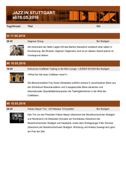 JAZZ IN STUTTGART ab07.05.2016