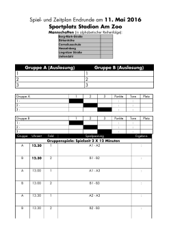 Spiel- und Zeitplan Endrunde am 11. Mai 2016 Sportplatz Stadion