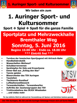 1. Auringer Sport- und Kultursommer