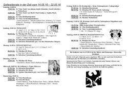 Gottesdienste in der Zeit vom 14.05.16 &ndash; 22.05.16