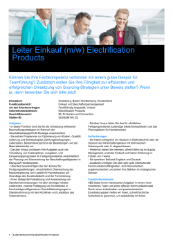 Leiter Einkauf (m/w) Electrification Products