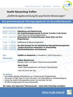 Health Networking Treffen &bdquo;Gef&auml;hrdungsbeurteilung &sect;5 psychische