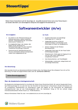 Softwareentwickler (m/w) - Akademische Arbeitsgemeinschaft