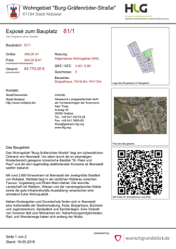 Wohngebiet "Burg-Gräfenröder-Straße" Exposé zum Bauplatz 81/1
