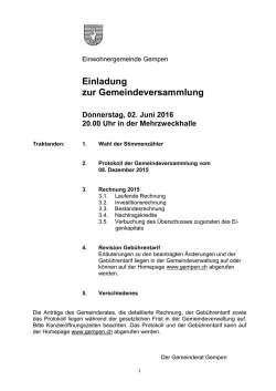 Einladung / Rechnung 2015