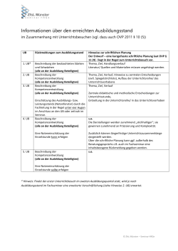 Informationen &uuml;ber den erreichten Ausbildungsstand
